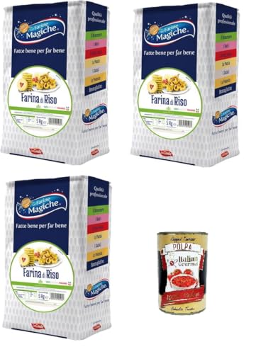 Lo Conte Le Farine Magiche Reismehl 3x5 kg 100% italienisches Produkt Glutenfrei + Italian Gourmet polpa 400g Lo Conte Le Farine Magiche Reismehl 3x5 kg 100% italienisches Produkt Glutenfrei + Italian Gourmet polpa 400g von Italian Gourmet E.R.