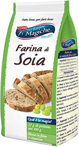 Lo Conte le farine magiche Farina di Soia Sojamehl, reich an Ballaststoffen, ideal für Brot, Pizza, Cremes und Kuchen, Packung mit 300 g Lo Conte le farine magiche Farina di Soia Sojamehl, reich an Ballaststoffen, ideal für Brot, Pizza, Cremes und Kuchen, Packung mit 300 g von Italian Gourmet E.R.