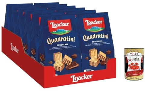 Loacker - Quadratini Chocolate - Kubets zum Essen in einem Bissen mit fünf Schichten Wafer -Cialdine und vier Schokoladencreme - Snack,12x 150 g + Italian Gourmet polpa 400g Loacker - Quadratini Chocolate - Kubets zum Essen in einem Bissen mit fünf Schichten Wafer -Cialdine und vier Schokoladencreme - Snack,12x 150 g + Italian Gourmet polpa 400g von Italian Gourmet E.R.
