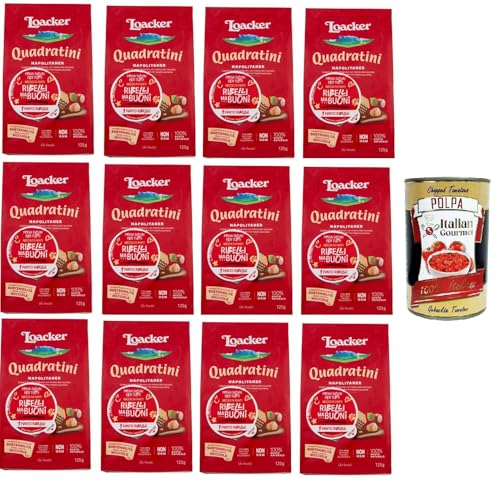 Loacker Quadratini Napolitaner Waffel mit Haselnusscreme 100% italienische Waffeln 12 x 125 g+ Italian Gourmet polpa 400g Loacker Quadratini Napolitaner Waffel mit Haselnusscreme 100% italienische Waffeln 12 x 125 g+ Italian Gourmet polpa 400g von Italian Gourmet E.R.