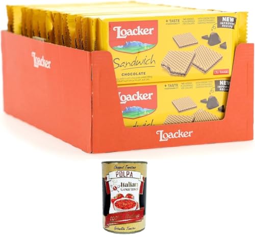 Loacker - Schoko-Sandwich, Duftwaffeln mit Schokocreme - 28x75 g+Italian Gourmet Polpa di Pomodoro 400gr Loacker - Schoko-Sandwich, Duftwaffeln mit Schokocreme - 28x75 g+Italian Gourmet Polpa di Pomodoro 400gr von Italian Gourmet E.R.