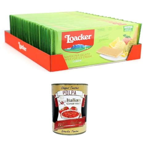 Loacker Zitronenwaffel-Schoten für Eis und Sorbet mit Creme auf Basis ätherischer sizilianischer Zitronenöle und echtem Zitronensaft Snack,Snack und Dessert 18x150gr+Italian Gourmet Polpa di Pomodoro Loacker Zitronenwaffel-Schoten für Eis und Sorbet mit Creme auf Basis ätherischer sizilianischer Zitronenöle und echtem Zitronensaft Snack,Snack und Dessert 18x150gr+Italian Gourmet Polpa di Pomodoro von Italian Gourmet E.R.