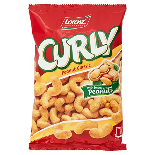 Lorenz Curly Peanut Classic Klassische Erdnüsse Salziger Snack mit Frischen Erdnüssen 60g Beutel Perfekter Aperitif-Snack von Italian Gourmet E.R.