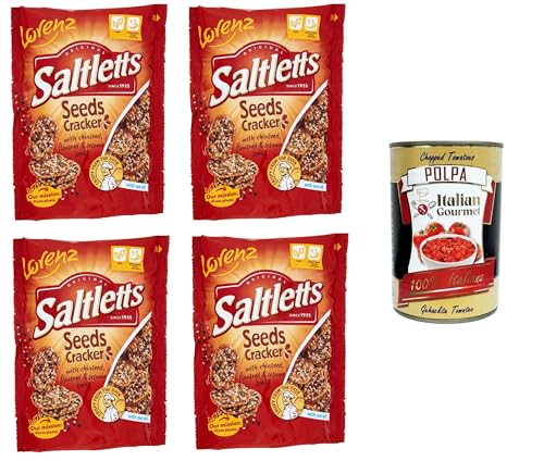 Lorenz Saltletts Seeds Cracker Mit Chiasamen, Leinsamen und Sesamsamen 4x 100gr + Italian Gourmet Polpa 400g Lorenz Saltletts Seeds Cracker Mit Chiasamen, Leinsamen und Sesamsamen 4x 100gr + Italian Gourmet Polpa 400g von Italian Gourmet E.R.