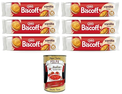 Lotus Biscoff Biscotto Sandwich con Ripieno al Gusto Vaniglia Sandwichkeks mit Vanillefüllung | 15 Kekse pro Packung 6 x 150 g+ Italian Gourmet polpa 400g Lotus Biscoff Biscotto Sandwich con Ripieno al Gusto Vaniglia Sandwichkeks mit Vanillefüllung | 15 Kekse pro Packung 6 x 150 g+ Italian Gourmet polpa 400g von Italian Gourmet E.R.