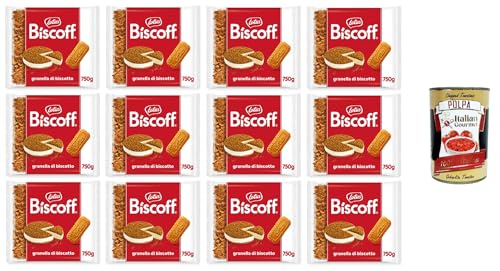 Lotus Biscoff Granella Biscotto Dekorative Streusel für Kuchen, Waffeln, Eis und Desserts, mit unverwechselbarem und knackigem Geschmack 12x750gr + Italian Gourmet polpa 400g Lotus Biscoff Granella Biscotto Dekorative Streusel für Kuchen, Waffeln, Eis und Desserts, mit unverwechselbarem und knackigem Geschmack 12x750gr + Italian Gourmet polpa 400g von Italian Gourmet E.R.