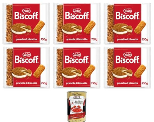 Lotus Biscoff Granella Biscotto Dekorative Streusel für Kuchen, Waffeln, Eis und Desserts, mit unverwechselbarem und knackigem Geschmack 6x750gr + Italian Gourmet polpa 400g Lotus Biscoff Granella Biscotto Dekorative Streusel für Kuchen, Waffeln, Eis und Desserts, mit unverwechselbarem und knackigem Geschmack 6x750gr + Italian Gourmet polpa 400g von Italian Gourmet E.R.