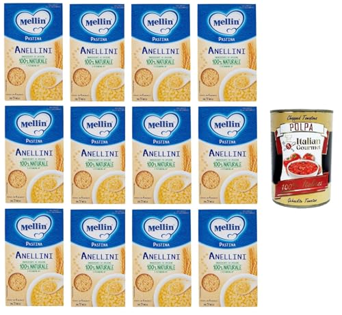 MELLIN 100% natürliche Pastina Anellini mit Weichweizenmehl 12x320 g+ Italian Gourmet polpa 400g MELLIN 100% natürliche Pastina Anellini mit Weichweizenmehl 12x320 g+ Italian Gourmet polpa 400g von Italian Gourmet E.R.