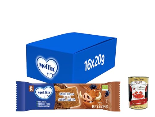MELLIN Barretta, Gusto Cacao Avena e Uvetta, Senza Glutine, dal 12° Mese, 16x 20g + Italian Gourmet polpa 400g MELLIN Barretta, Gusto Cacao Avena e Uvetta, Senza Glutine, dal 12° Mese, 16x 20g + Italian Gourmet polpa 400g von Italian Gourmet E.R.