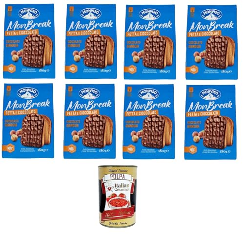 MONVISO Monbreak Fetta e cioccolato gianduja Monbreak-Scheibe und Gianduja-Schokolade 8x180 gr + Italian Gourmet polpa 400g MONVISO Monbreak Fetta e cioccolato gianduja Monbreak-Scheibe und Gianduja-Schokolade 8x180 gr + Italian Gourmet polpa 400g von Italian Gourmet E.R.