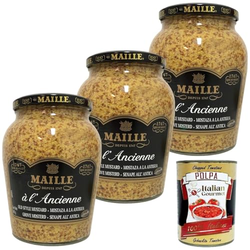 Maille Dijon à l Ancienne Senf nach alter Art grober Senf 3x845gr + Italian Gourmet polpa 400g Maille Dijon à l Ancienne Senf nach alter Art grober Senf 3x845gr + Italian Gourmet polpa 400g von Italian Gourmet E.R.