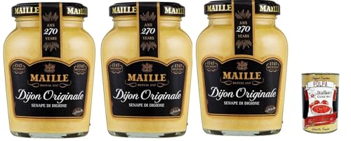 Maille Mustard Digione Originale, seinf, Traditioneller Dijon -Senf mit glatte und cremige Textur, Perfekt an Sandwiches, Hühner- und Fischrezepte geeignet 3x 215g + Italian Gourmet polpa 400g Maille Mustard Digione Originale, seinf, Traditioneller Dijon -Senf mit glatte und cremige Textur, Perfekt an Sandwiches, Hühner- und Fischrezepte geeignet 3x 215g + Italian Gourmet polpa 400g von Italian Gourmet E.R.