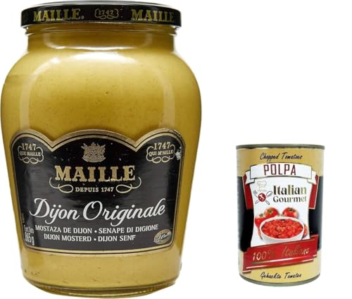 Maille Original Big Size Dijon-Senf, traditioneller kräftiger Dijon-Senf, weiche und cremige Konsistenz, geeignet für Sandwiches, Hühnchen- und Fischrezepte, 800-ml-Glas+ Italian Gourmet polpa 400g Maille Original Big Size Dijon-Senf, traditioneller kräftiger Dijon-Senf, weiche und cremige Konsistenz, geeignet für Sandwiches, Hühnchen- und Fischrezepte, 800-ml-Glas+ Italian Gourmet polpa 400g von Italian Gourmet E.R.