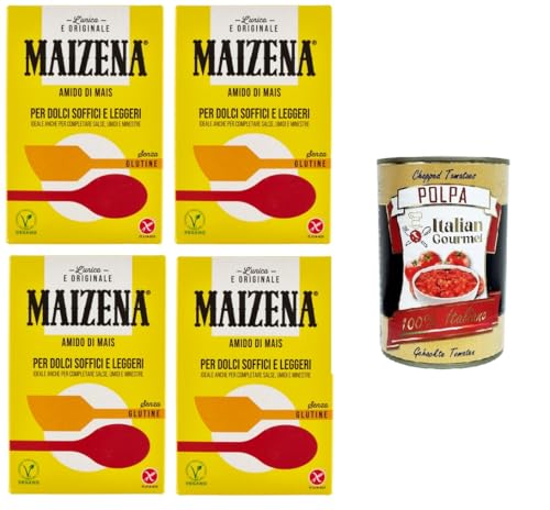 Maizena Amido di Mais Maisstärke für weiche und leichte Desserts 4x250 g+ Italian Gourmet polpa 400g von Italian Gourmet E.R.