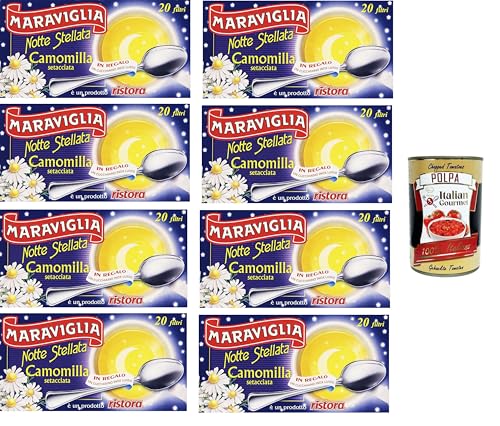 Maraviglia Notte Stellata Camomilla Setacciata, Sternennacht gesiebte Kamille, 20 Filter 8x 32gr + Italian Gourmet polpa 400g Maraviglia Notte Stellata Camomilla Setacciata, Sternennacht gesiebte Kamille, 20 Filter 8x 32gr + Italian Gourmet polpa 400g von Italian Gourmet E.R.