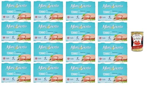Mare Aperto Tonno al Naturale con un pizzico di sale Natürlicher Thunfisch mit einer Prise Salz 16x 480gr Packung mit 6 80g-Dosen + Italian Gourmet polpa 400g Mare Aperto Tonno al Naturale con un pizzico di sale Natürlicher Thunfisch mit einer Prise Salz 16x 480gr Packung mit 6 80g-Dosen + Italian Gourmet polpa 400g von Italian Gourmet E.R.