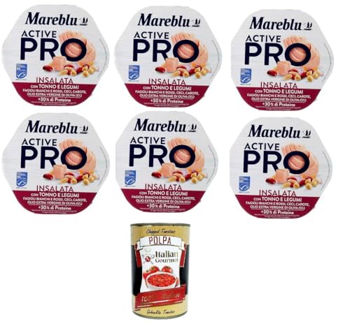 Mareblu Active Pro Insalata Con Tonno E Legumi Pro Salat mit Thunfisch und Hülsenfrüchten 6x220gr + Italian Gourmet polpa 400g Mareblu Active Pro Insalata Con Tonno E Legumi Pro Salat mit Thunfisch und Hülsenfrüchten 6x220gr + Italian Gourmet polpa 400g von Italian Gourmet E.R.