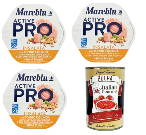 Mareblu Active Pro Insalata con Tonno e Quinoa Salat mit Thunfisch und Quinoa 3x220 g+ Italian Gourmet polpa 400g Mareblu Active Pro Insalata con Tonno e Quinoa Salat mit Thunfisch und Quinoa 3x220 g+ Italian Gourmet polpa 400g von Italian Gourmet E.R.