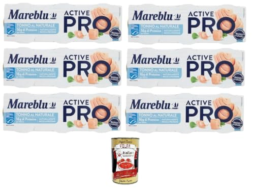 Mareblu Active Pro Tonno Al Naturale, Natural Thunfisch 6 Packungen 3x60gr +Italian Gourmet pelati 400gr Mareblu Active Pro Tonno Al Naturale, Natural Thunfisch 6 Packungen 3x60gr +Italian Gourmet pelati 400gr von Italian Gourmet E.R.