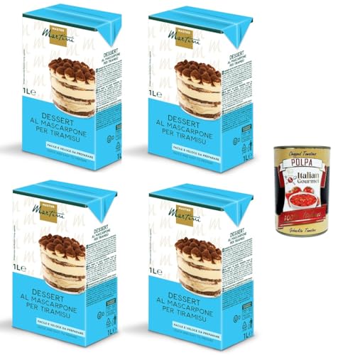 Master Martini- Dessert al Mascarpone per Tiramisù Mascarpone-Dessert für Tiramisu 4x1lt + Italian Gourmet Polpa 400g Master Martini- Dessert al Mascarpone per Tiramisù Mascarpone-Dessert für Tiramisu 4x1lt + Italian Gourmet Polpa 400g von Italian Gourmet E.R.