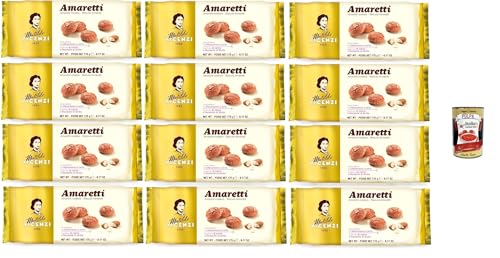 Matilde Vicenzi - Biscotti Amaretti, Pasticcini Tradizionali, Knusprig und bröckelig kekse, buiscuits mit Mandeln aus Sizilien, 12x 175g + Italian Gourmet polpa 400g Matilde Vicenzi - Biscotti Amaretti, Pasticcini Tradizionali, Knusprig und bröckelig kekse, buiscuits mit Mandeln aus Sizilien, 12x 175g + Italian Gourmet polpa 400g von Italian Gourmet E.R.