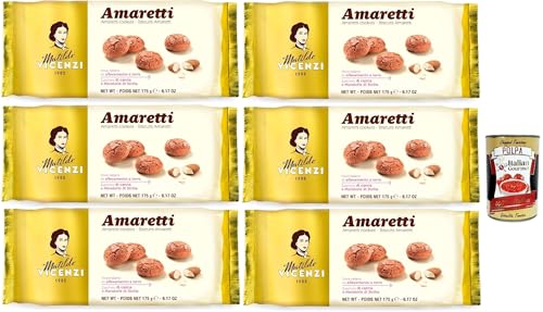 Matilde Vicenzi - Biscotti Amaretti, Pasticcini Tradizionali, Knusprig und bröckelig kekse, buiscuits mit Mandeln aus Sizilien, 6x 175g + Italian Gourmet polpa 400g Matilde Vicenzi - Biscotti Amaretti, Pasticcini Tradizionali, Knusprig und bröckelig kekse, buiscuits mit Mandeln aus Sizilien, 6x 175g + Italian Gourmet polpa 400g von Italian Gourmet E.R.