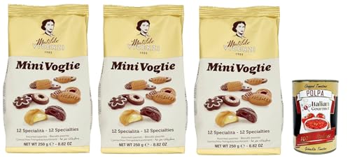 Matilde Vicenzi - Biscotti Minivoglie, Auswahl an Gebäck, Shortcruste Shortbread Chocolate, Sahne oder Marmelade, Butter oder Kakao -Shortbreads, 3x 250 g + Italian Gourmet polpa 400g Matilde Vicenzi - Biscotti Minivoglie, Auswahl an Gebäck, Shortcruste Shortbread Chocolate, Sahne oder Marmelade, Butter oder Kakao -Shortbreads, 3x 250 g + Italian Gourmet polpa 400g von Italian Gourmet E.R.