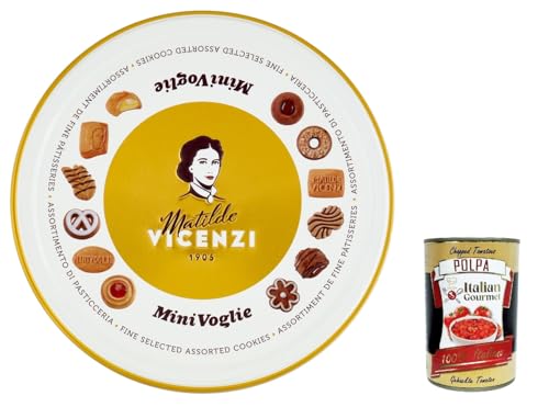 Matilde Vicenzi - Biscotti Minivoglie, Auswahl an Gebäck, Shortcruste Shortbread Chocolate, Sahne oder Marmelade, Butter oder Kakao -Shortbreads in einer Blitzbox, 500 g + Italian Gourmet polpa 400g Matilde Vicenzi - Biscotti Minivoglie, Auswahl an Gebäck, Shortcruste Shortbread Chocolate, Sahne oder Marmelade, Butter oder Kakao -Shortbreads in einer Blitzbox, 500 g + Italian Gourmet polpa 400g von Italian Gourmet E.R.