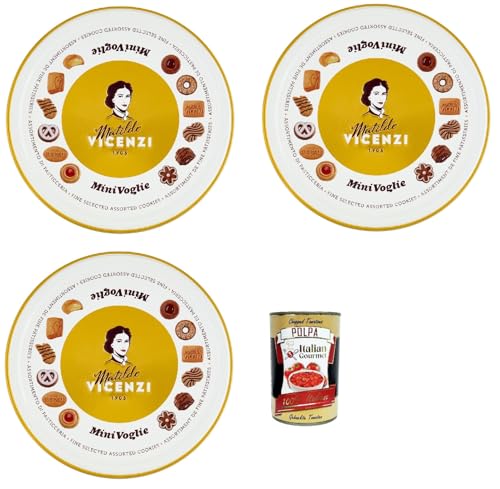 Matilde Vicenzi - Biscotti Minivoglie, Auswahl an Gebäck, Shortcruste Shortbread Chocolate, Sahne oder Marmelade, Butter oder Kakao Shortbreads in einer Blitzbox,3x 500 g + Italian Gourmet polpa 400g Matilde Vicenzi - Biscotti Minivoglie, Auswahl an Gebäck, Shortcruste Shortbread Chocolate, Sahne oder Marmelade, Butter oder Kakao Shortbreads in einer Blitzbox,3x 500 g + Italian Gourmet polpa 400g von Italian Gourmet E.R.