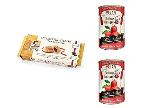 Matilde Vicenzi Millefoglie Bocconcini al Cioccolato Schokolade 125g Kekse + Italian Gourmet 100% italienische geschälte Tomaten dosen 2x 400g von Italian Gourmet E.R.