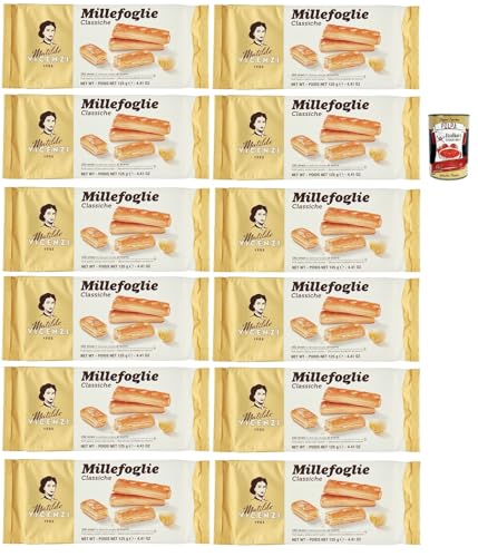 Matilde Vicenzi Millefoglie Classiche, Italienische Blätterteigstangen, zart, leicht und knusprig mit unwiderstehlicher und butterartiger Geschmack! 12x 125g kekse + Italian Gourmet polpa 400g Matilde Vicenzi Millefoglie Classiche, Italienische Blätterteigstangen, zart, leicht und knusprig mit unwiderstehlicher und butterartiger Geschmack! 12x 125g kekse + Italian Gourmet polpa 400g von Italian Gourmet E.R.