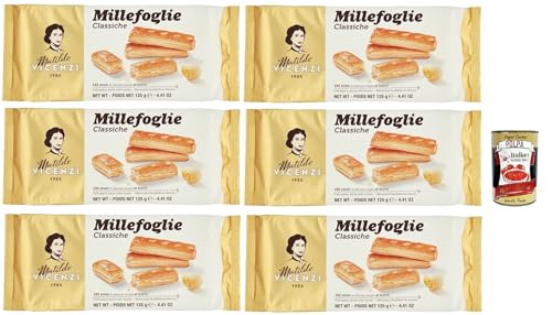 Matilde Vicenzi Millefoglie Classiche, Italienische Blätterteigstangen, zart, leicht und knusprig mit unwiderstehlicher und butterartiger Geschmack! 6x 125g kekse + Italian Gourmet polpa 400g Matilde Vicenzi Millefoglie Classiche, Italienische Blätterteigstangen, zart, leicht und knusprig mit unwiderstehlicher und butterartiger Geschmack! 6x 125g kekse + Italian Gourmet polpa 400g von Italian Gourmet E.R.