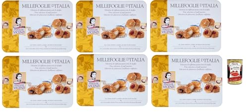 Matilde Vicenzi - Millefoglie di Matilde, Auswahl des raffinierten Gebäcks aus Blätterteig, Bissen und gemischten Donuts in einer eleganten Geschenkbox, 6x 375 Gr + Italian Gourmet polpa 400g Matilde Vicenzi - Millefoglie di Matilde, Auswahl des raffinierten Gebäcks aus Blätterteig, Bissen und gemischten Donuts in einer eleganten Geschenkbox, 6x 375 Gr + Italian Gourmet polpa 400g von Italian Gourmet E.R.