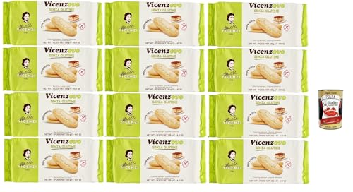 Matilde Vicenzi - Savoiardi Vicenzovo, Laktose und glutenfrei, traditionelle, einfache und leichte Kekse, hergestellt mit 26% frischen Eiern, Zucker und Mehl, 12x 125gr + Italian Gourmet polpa 400g Matilde Vicenzi - Savoiardi Vicenzovo, Laktose und glutenfrei, traditionelle, einfache und leichte Kekse, hergestellt mit 26% frischen Eiern, Zucker und Mehl, 12x 125gr + Italian Gourmet polpa 400g von Italian Gourmet E.R.