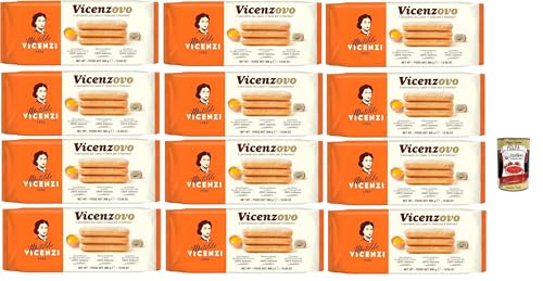 Matilde Vicenzi - Savoiardi Vicenzovo, Traditionelle, einfache und leichte Kekse, hergestellt mit 26% frischen Eiern, Zucker und Mehl, 12x 300 g + Italian Gourmet polpa 400g Matilde Vicenzi - Savoiardi Vicenzovo, Traditionelle, einfache und leichte Kekse, hergestellt mit 26% frischen Eiern, Zucker und Mehl, 12x 300 g + Italian Gourmet polpa 400g von Italian Gourmet E.R.