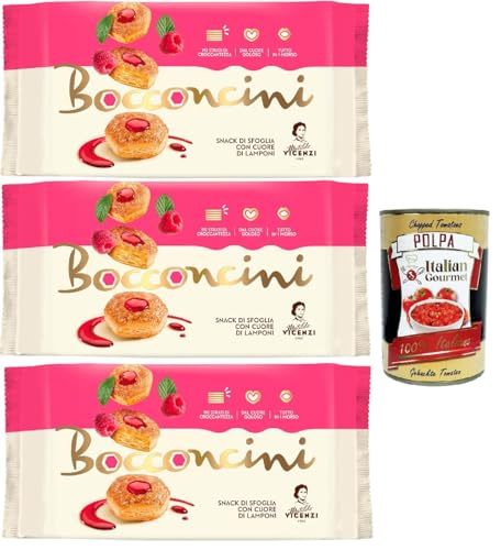 Matilde Vicenzi millefoglie Bocconcini Ripieno di Farcitura al Lampone ,Blätterteigbacken,knusprige und zarte,snack Himbeerfüllung creme 3x 90g + Italian gourmet polpa 400g Matilde Vicenzi millefoglie Bocconcini Ripieno di Farcitura al Lampone ,Blätterteigbacken,knusprige und zarte,snack Himbeerfüllung creme 3x 90g + Italian gourmet polpa 400g von Italian Gourmet E.R.