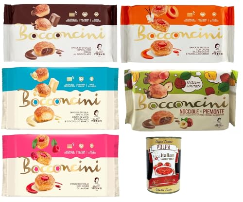 Matilde Vicenzi millefoglie Bocconcini Testpaket, Blätterteigbacken, knusprige und zarte, süße Snack aus raffiniertem Gebäck, gefüllt mit creme 5x 100g + Italian gourmet polpa 400g Matilde Vicenzi millefoglie Bocconcini Testpaket, Blätterteigbacken, knusprige und zarte, süße Snack aus raffiniertem Gebäck, gefüllt mit creme 5x 100g + Italian gourmet polpa 400g von Italian Gourmet E.R.