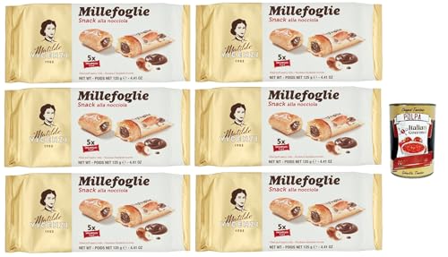 Matilde Vicenzi millefoglie snack alla nocciola , Blätterteigbacken, knusprige und zarte, snack gefüllt von Haselnusscreme 6x 125g + Italian gourmet polpa 400g Matilde Vicenzi millefoglie snack alla nocciola , Blätterteigbacken, knusprige und zarte, snack gefüllt von Haselnusscreme 6x 125g + Italian gourmet polpa 400g von Italian Gourmet E.R.