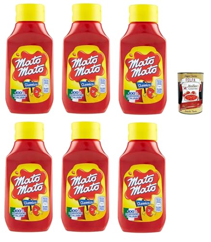 Mato Mato Ketchup Classico, Tomato Ketchup mit 100% italienischen Tomaten, 6x 390g Tomato Ketchup (fruchtig, tomatiger Geschmack) + Italian gourmet polpa 400g von Italian Gourmet E.R.