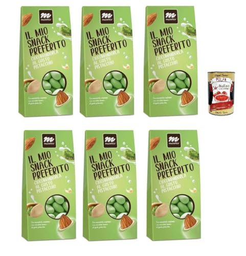 Maxtris Sacchetto Pistacchio, Konfetti Pistazie, gerösteter Mandel mit weißer Schokolade mit Pistazie bedeckt 6x 150g + Italian Gourmet polpa 400g von Italian Gourmet E.R.