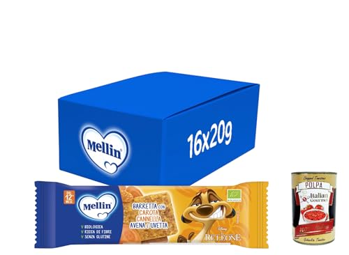 Mellin Barretta, gusto carote, cannella, avena e uvetta, senza glutine, dal 12 mese. 16x 20g + Italian Gourmet polpa 400g Mellin Barretta, gusto carote, cannella, avena e uvetta, senza glutine, dal 12 mese. 16x 20g + Italian Gourmet polpa 400g von Italian Gourmet E.R.