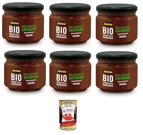 Mielizia Miele Italiano di Castagno Non pastorizzato Unpasteurisierter italienischer Kastanienhonig 6x300gr + Italian Gourmet polpa 400g Mielizia Miele Italiano di Castagno Non pastorizzato Unpasteurisierter italienischer Kastanienhonig 6x300gr + Italian Gourmet polpa 400g von Italian Gourmet E.R.