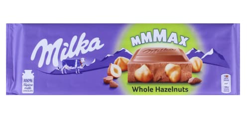 Milka MMMAX Whole Hazelnuts Schokoladentafel Milchschokolade mit Ganze Haselnuss 270g von Italian Gourmet E.R.