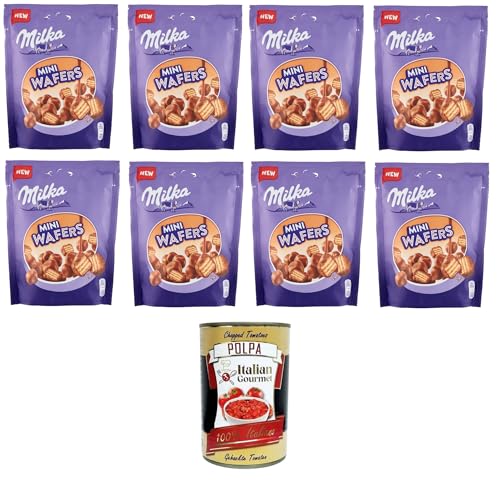 Milka Mini Wafers,Wafer ricoperto di cioccolato al latte delle Alpi Waffel umhüllt von Alpenmilchschokolade 8x110gr + Italian Gourmet polpa 400g Milka Mini Wafers,Wafer ricoperto di cioccolato al latte delle Alpi Waffel umhüllt von Alpenmilchschokolade 8x110gr + Italian Gourmet polpa 400g von Italian Gourmet E.R.