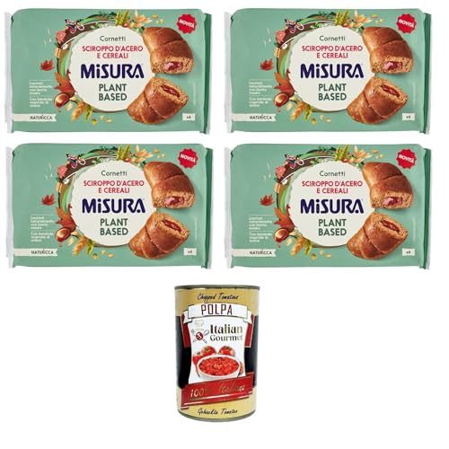 Misura, Naturìcca Plant Based cornetti sciroppo d'acero e cereali Plant Based Ahornsirup und Getreidecroissants 4x298gr +Italian Gourmet polpa 400g Misura, Naturìcca Plant Based cornetti sciroppo d'acero e cereali Plant Based Ahornsirup und Getreidecroissants 4x298gr +Italian Gourmet polpa 400g von Italian Gourmet E.R.