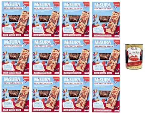 Misura Barretta con Frutta Secca, Cioccolato Fondente e Frutti di BoscoRiegel mit Trockenfrüchten, dunkler Schokolade und Beeren | Ohne Zuckerzusatz 12x120gr + Italian Gourmet polpa 400g Misura Barretta con Frutta Secca, Cioccolato Fondente e Frutti di BoscoRiegel mit Trockenfrüchten, dunkler Schokolade und Beeren | Ohne Zuckerzusatz 12x120gr + Italian Gourmet polpa 400g von Italian Gourmet E.R.