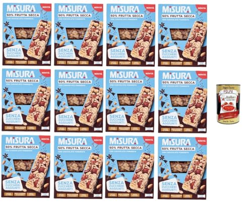 Misura Barretta con Frutta Secca e Cioccolato Fondente Riegel mit Trockenfrüchten und dunkler Schokolade | Ohne Zuckerzusatz 12x120gr+ Italian Gourmet polpa 400g Misura Barretta con Frutta Secca e Cioccolato Fondente Riegel mit Trockenfrüchten und dunkler Schokolade | Ohne Zuckerzusatz 12x120gr+ Italian Gourmet polpa 400g von Italian Gourmet E.R.
