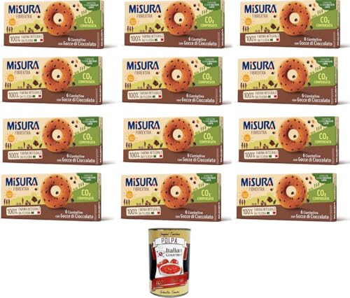 Misura Ciambelline con Gocce di Cioccolato Fibrextra Donuts mit Fibrextra-Schokoladenstückchen abmessen | 100% Vollkornmehl | Reich an Ballaststoffen 12x230gr + Italian Gourmet polpa 400g Misura Ciambelline con Gocce di Cioccolato Fibrextra Donuts mit Fibrextra-Schokoladenstückchen abmessen | 100% Vollkornmehl | Reich an Ballaststoffen 12x230gr + Italian Gourmet polpa 400g von Italian Gourmet E.R.