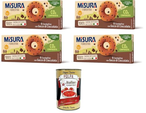 Misura Ciambelline con Gocce di Cioccolato Fibrextra Donuts mit Fibrextra-Schokoladenstückchen abmessen | 100% Vollkornmehl | Reich an Ballaststoffen 4x230gr + Italian Gourmet polpa 400g Misura Ciambelline con Gocce di Cioccolato Fibrextra Donuts mit Fibrextra-Schokoladenstückchen abmessen | 100% Vollkornmehl | Reich an Ballaststoffen 4x230gr + Italian Gourmet polpa 400g von Italian Gourmet E.R.