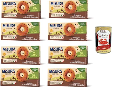 Misura Ciambelline con Gocce di Cioccolato Fibrextra Donuts mit Fibrextra-Schokoladenstückchen abmessen | 100% Vollkornmehl | Reich an Ballaststoffen 8x230gr + Italian Gourmet polpa 400g Misura Ciambelline con Gocce di Cioccolato Fibrextra Donuts mit Fibrextra-Schokoladenstückchen abmessen | 100% Vollkornmehl | Reich an Ballaststoffen 8x230gr + Italian Gourmet polpa 400g von Italian Gourmet E.R.
